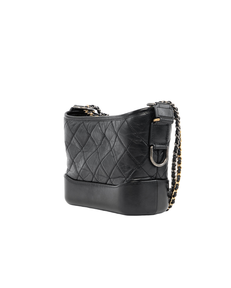 CHANEL GABRIELLE SMALL BLACK LAMB SGHW 26030844 5376