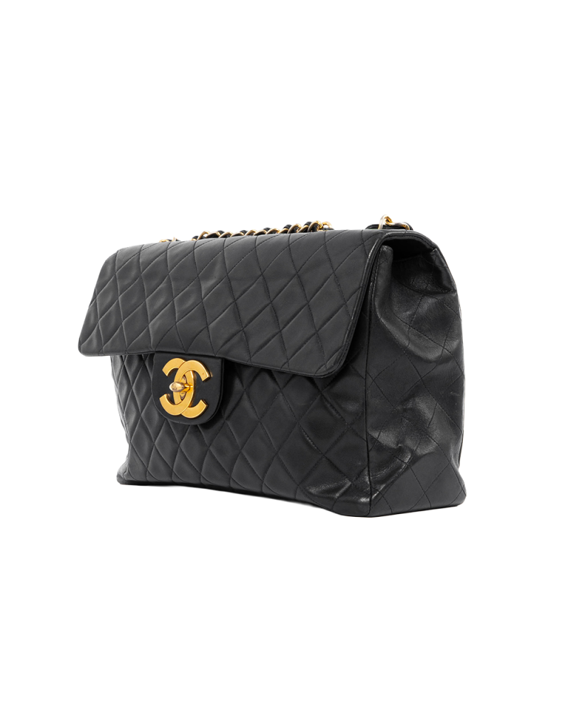 CHANEL JUMBO CLASSIC FLAP BLACK LAMB GHW 3903307 4050