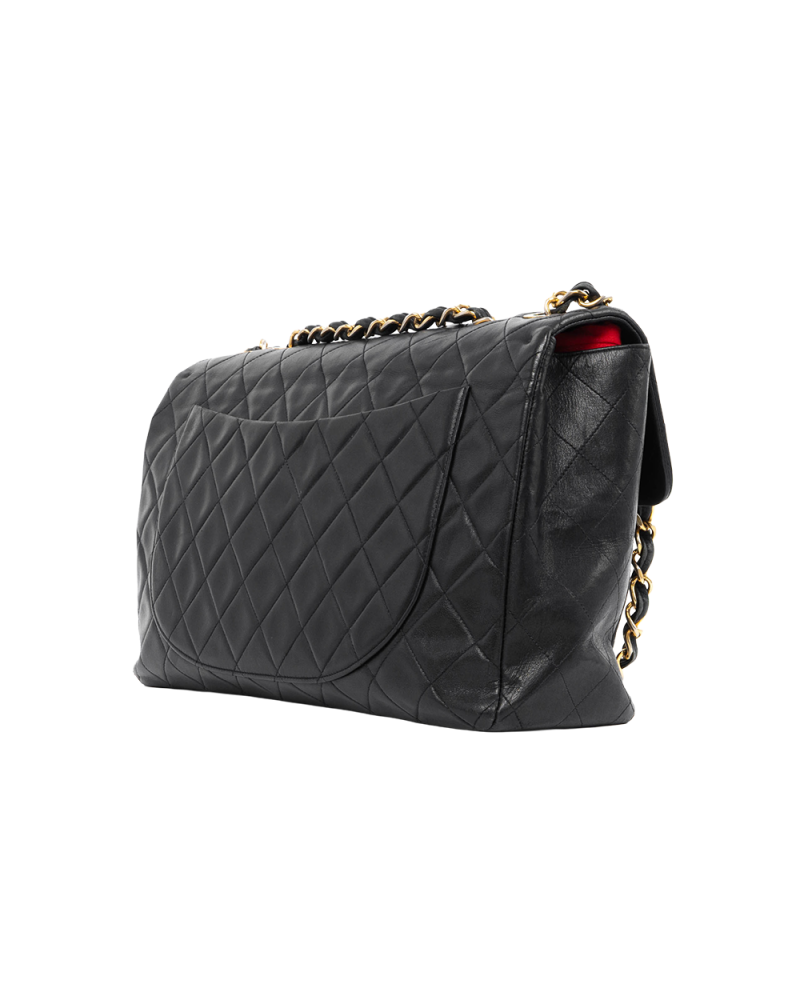 CHANEL JUMBO CLASSIC FLAP BLACK LAMB GHW 3903307 4051