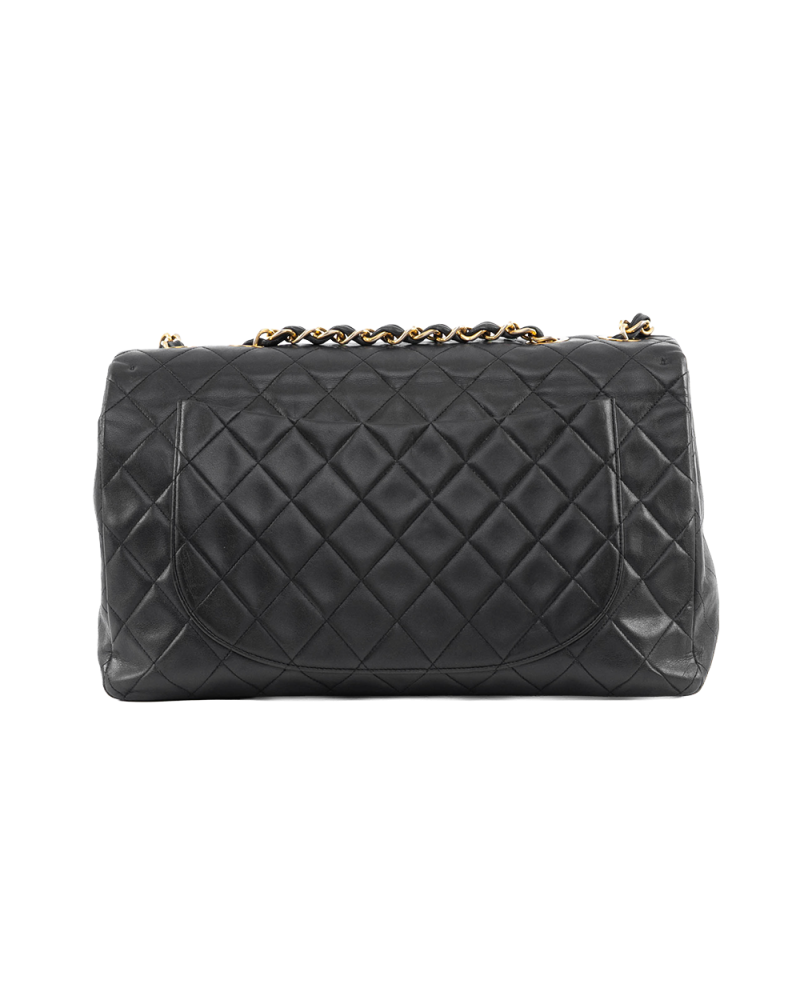 CHANEL JUMBO CLASSIC FLAP BLACK LAMB GHW 3903307 4052