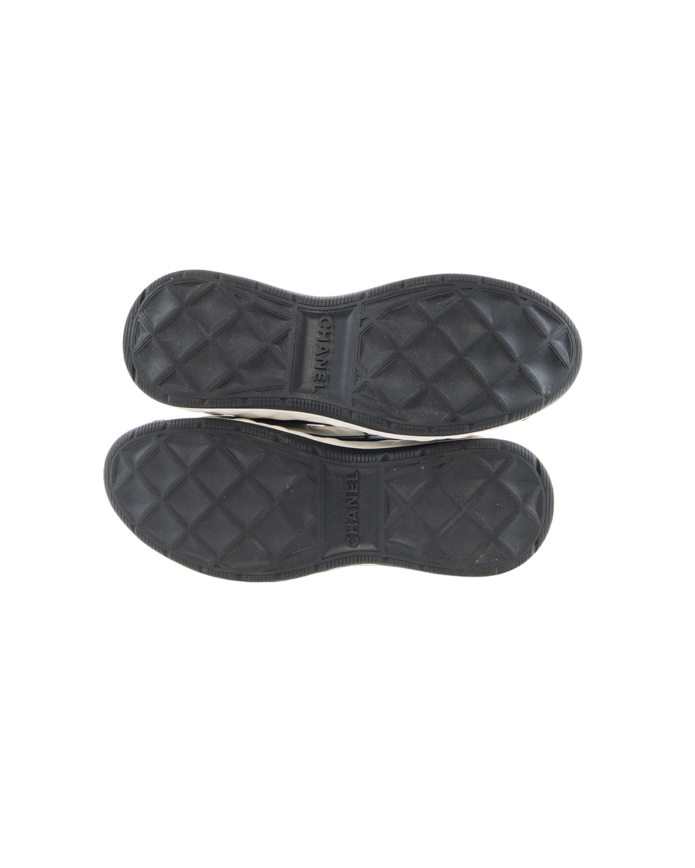 CHANEL MIXED FIBERS SNEAKERS 38.5 WHITE BLACK BEIGE CALF AND VELVET GHW L G35615 9581