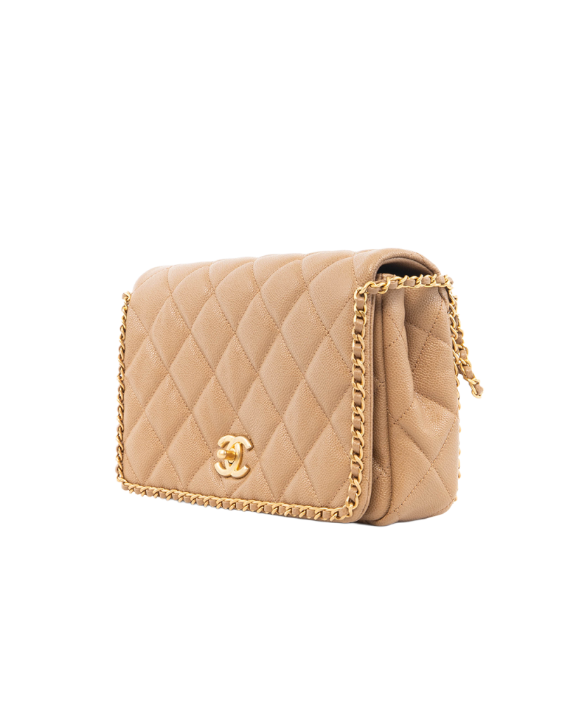 CHANEL NEVER ENDING CHAIN 10 BEIGE CAVIAR GHW H7NCX3T0 5344