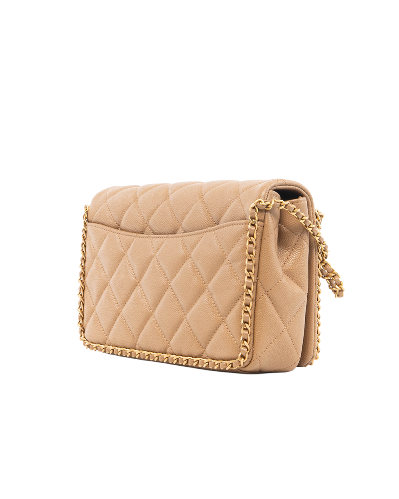 CHANEL NEVER ENDING CHAIN 10 BEIGE CAVIAR GHW H7NCX3T0 5345