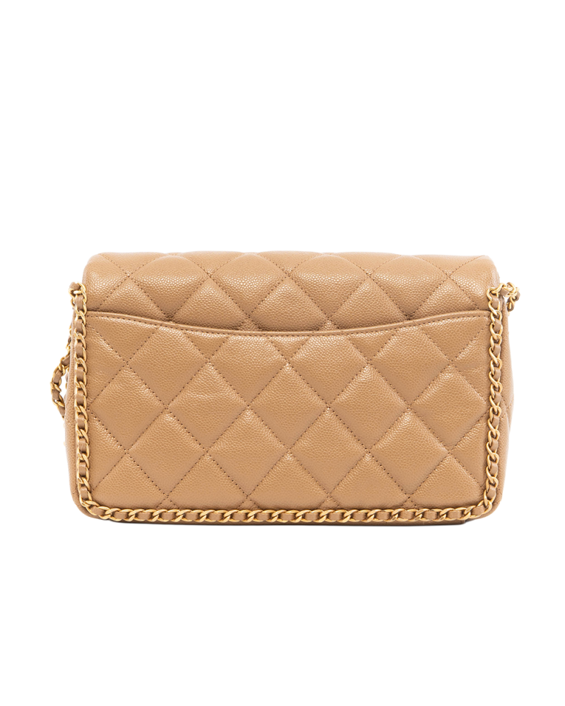 CHANEL NEVER ENDING CHAIN 10 BEIGE CAVIAR GHW H7NCX3T0 5346
