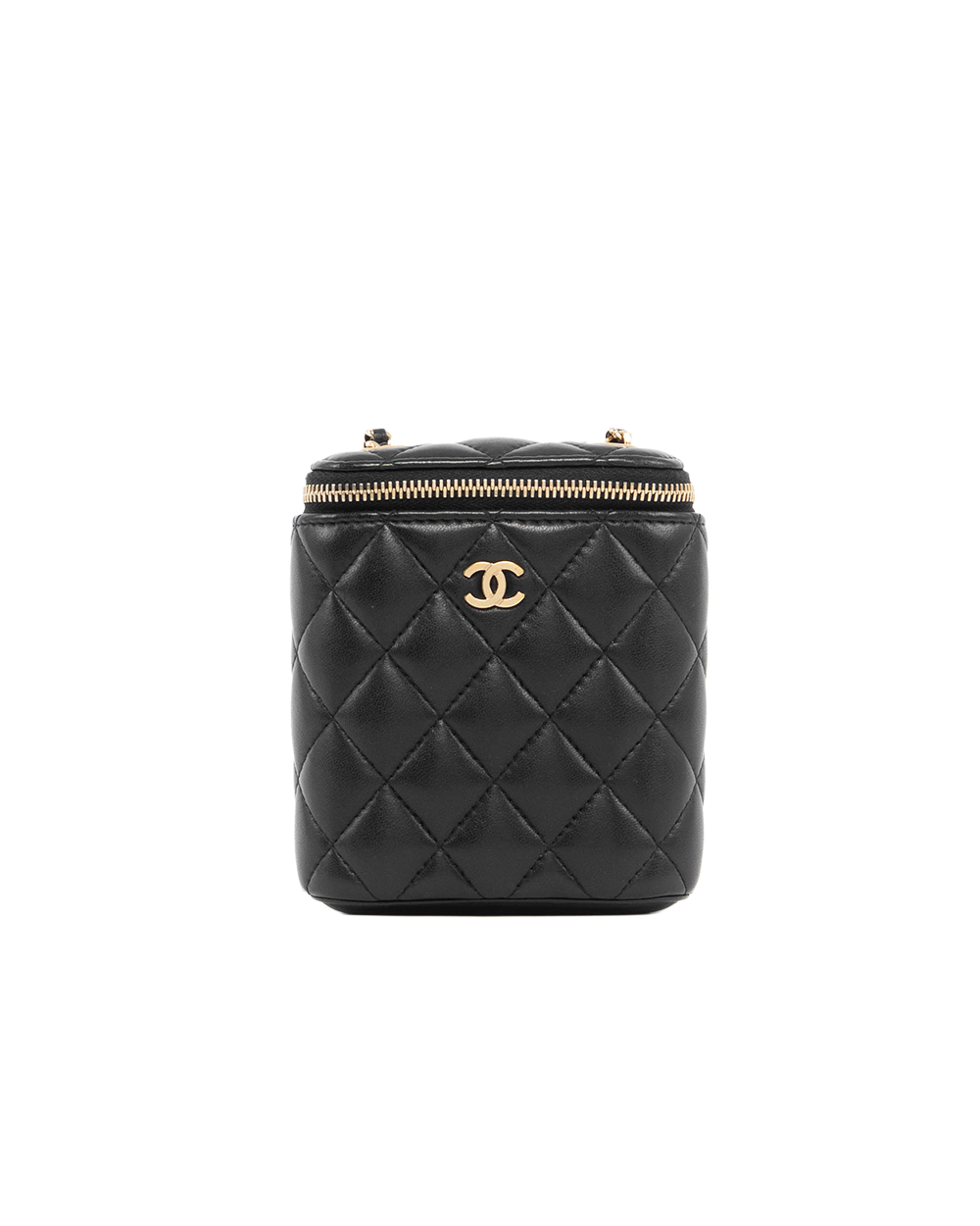 CHANEL O PURSE VANITY BLACK LAMB GHW 30680350 5406