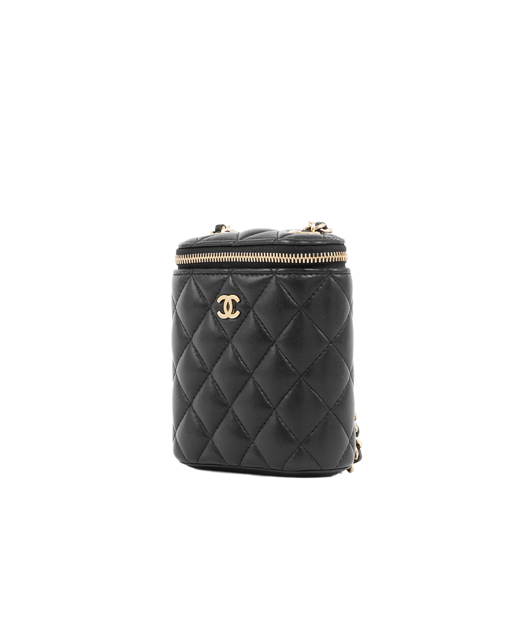 CHANEL O PURSE VANITY BLACK LAMB GHW 30680350 5407