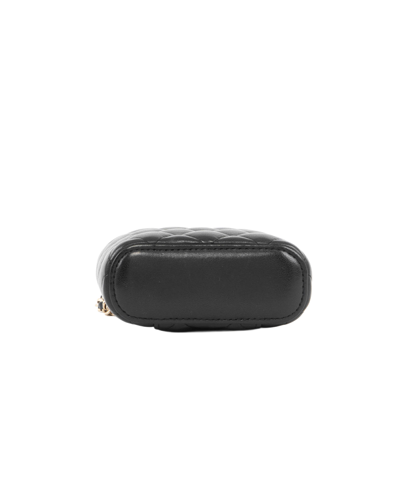 CHANEL O PURSE VANITY BLACK LAMB GHW 30680350 5410