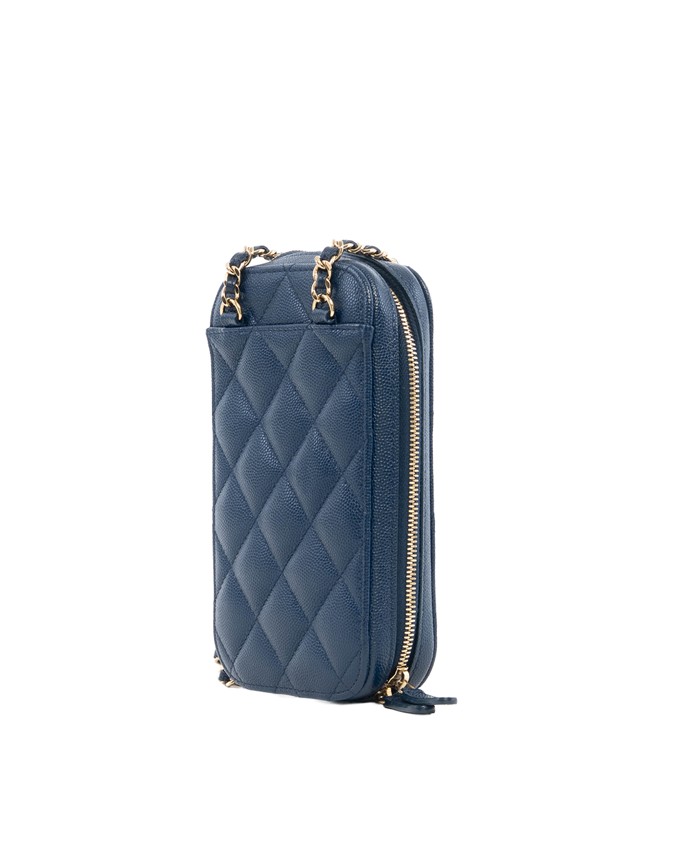 CHANEL PHONE CASE WITH CHAIN BLUE NAVY CAVIAR SHW 27151218 0420