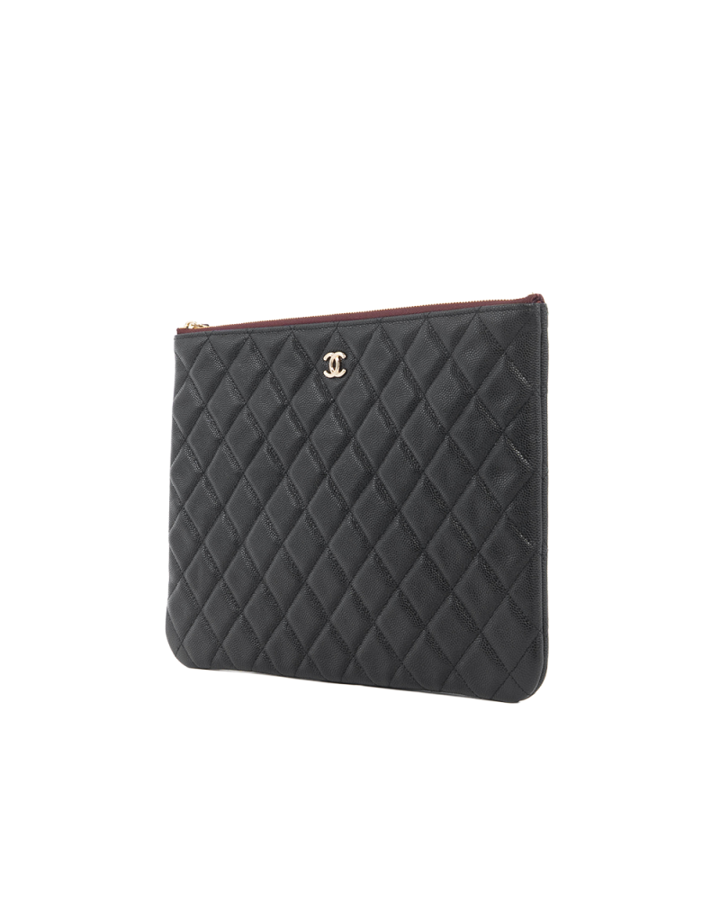 CHANEL POUCH BLACK CAVIAR GHW GHX78CP1 5424
