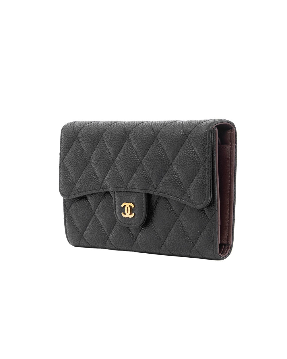 CHANEL SARAH WALLET LONG BLACK CAVIAR GHW 25520559 0482