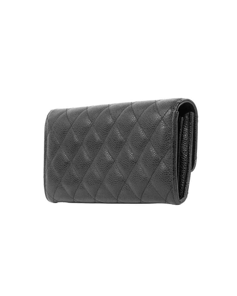 CHANEL SARAH WALLET LONG BLACK CAVIAR SHW 27011419 5064
