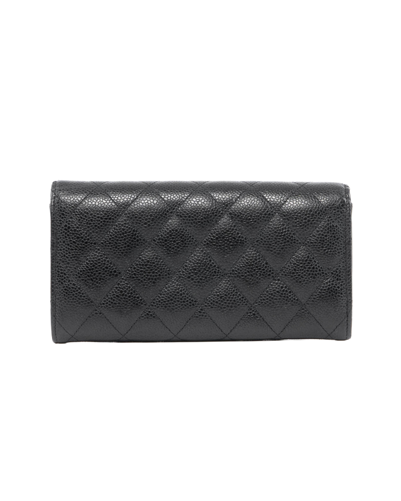 CHANEL SARAH WALLET LONG BLACK CAVIAR SHW 27011419 5065