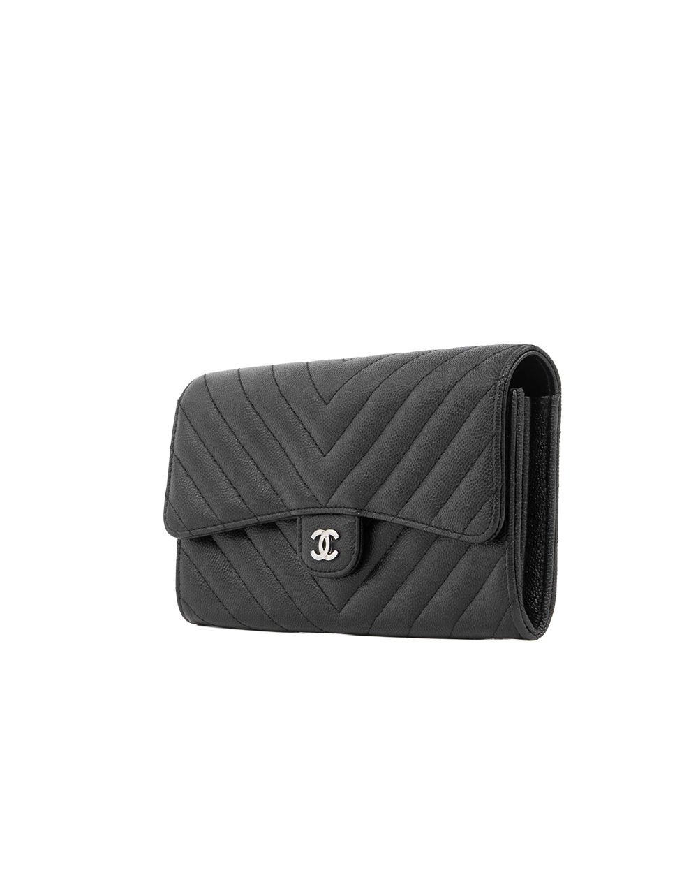 CHANEL SARAH WALLET LONG BLACK CHEVRON SHW 25224683 5385