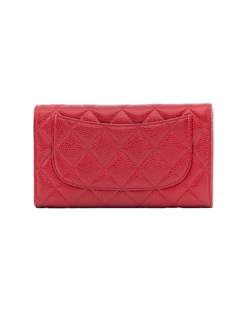 CHANEL SARAH WALLET LONG RED CAVIAR GHW 20534038 1116