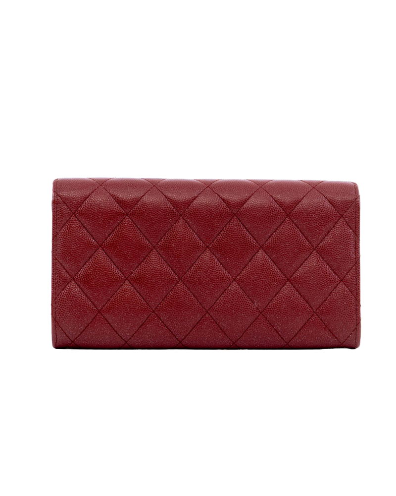 CHANEL SARAH WALLET LONG RED CAVIAR GHW 25237090 03980