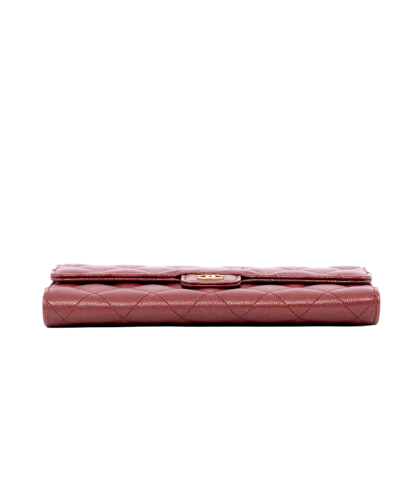 CHANEL SARAH WALLET LONG RED CAVIAR GHW 25237090 03982