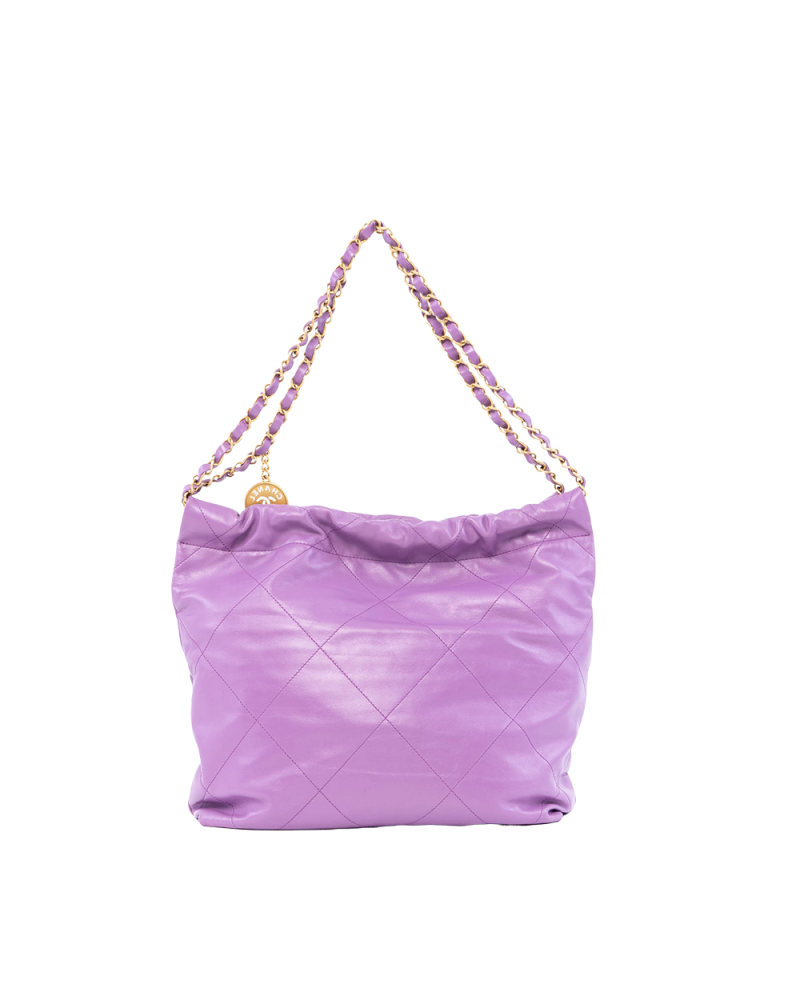 CHANEL TOTE 22 MEDIUM PURPLE CALF GHW J32L0007 03164