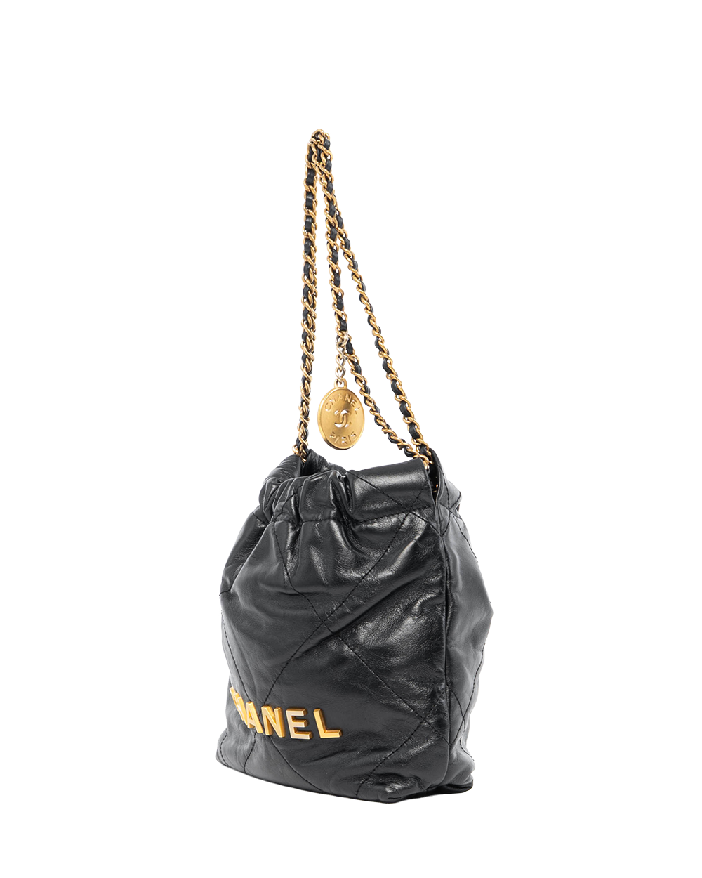 CHANEL TOTE 22 MINI BLACK LAMB GHW K1P4KT5A 2084