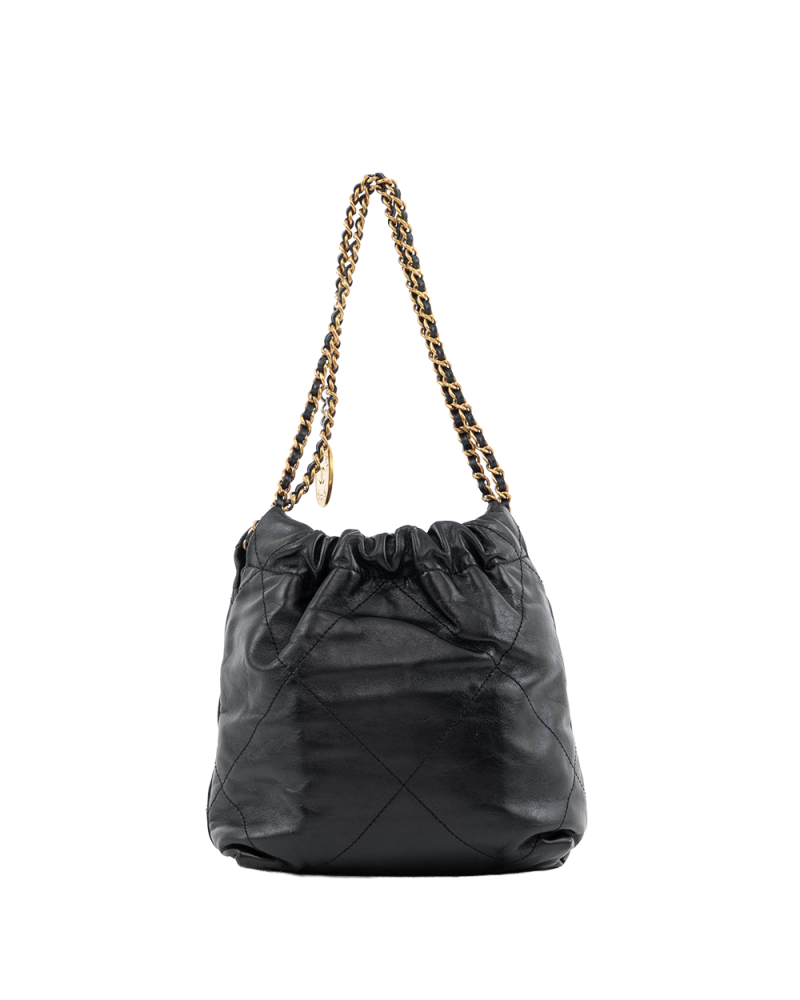 CHANEL TOTE 22 MINI BLACK LAMB GHW K1P4KT5A 2086