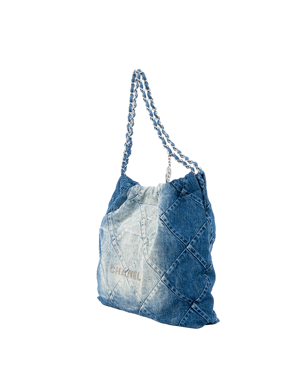 CHANEL TOTE 22 SMALL BLUE DENIM GHW A1U2NN55 03103