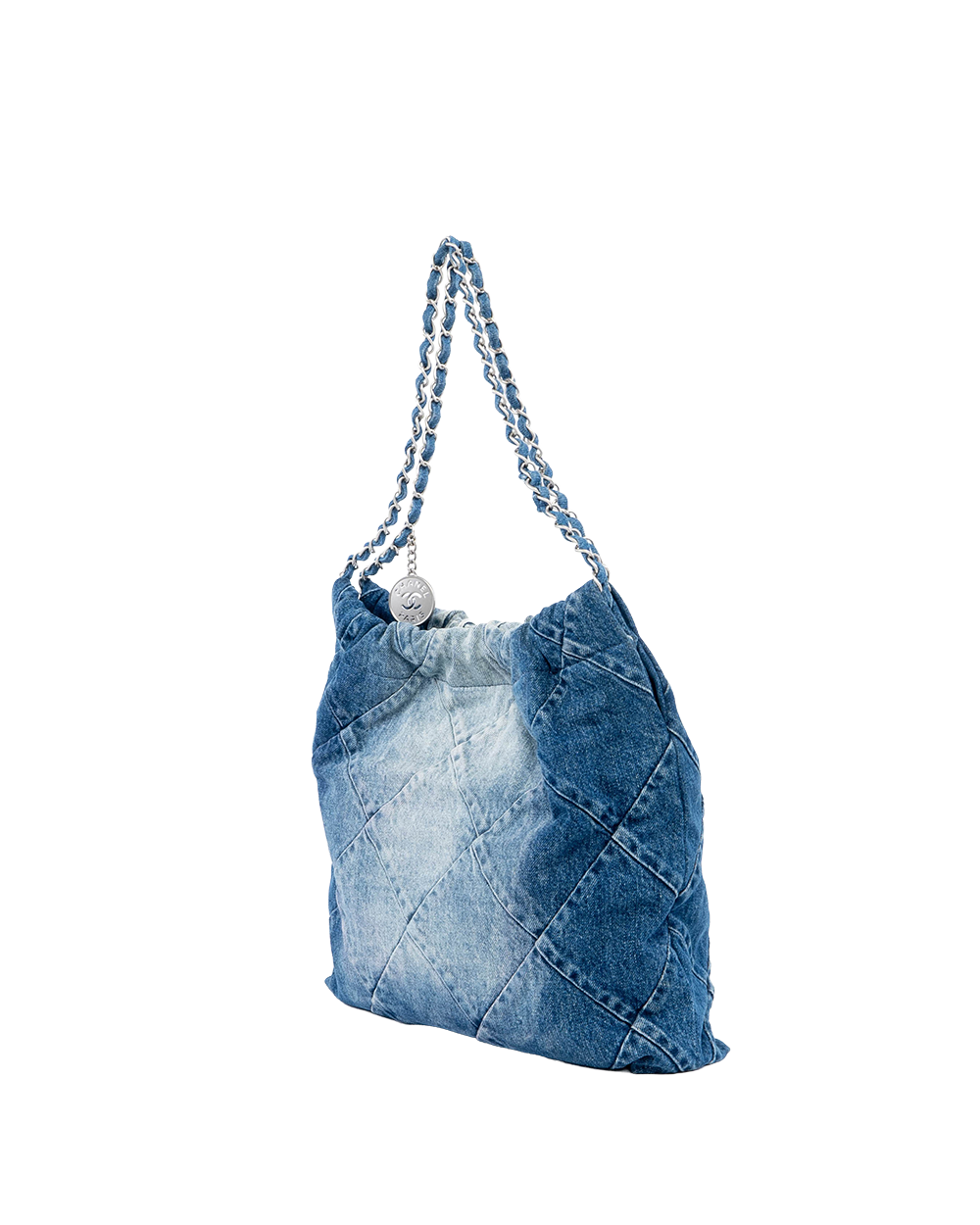 CHANEL TOTE 22 SMALL BLUE DENIM GHW A1U2NN55 03104