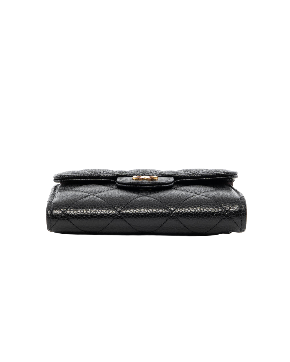 CHANEL TRI FOLD WALLET BLACK CAVIAR GHW 31422639 7842