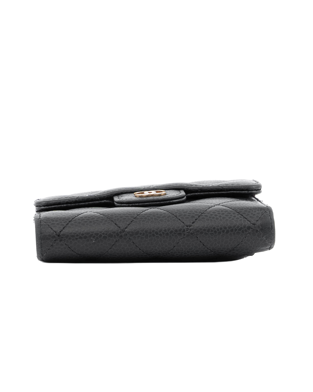 CHANEL TRI FOLD WALLET SHORT BLACK CAVIAR GHW 25286431 1130