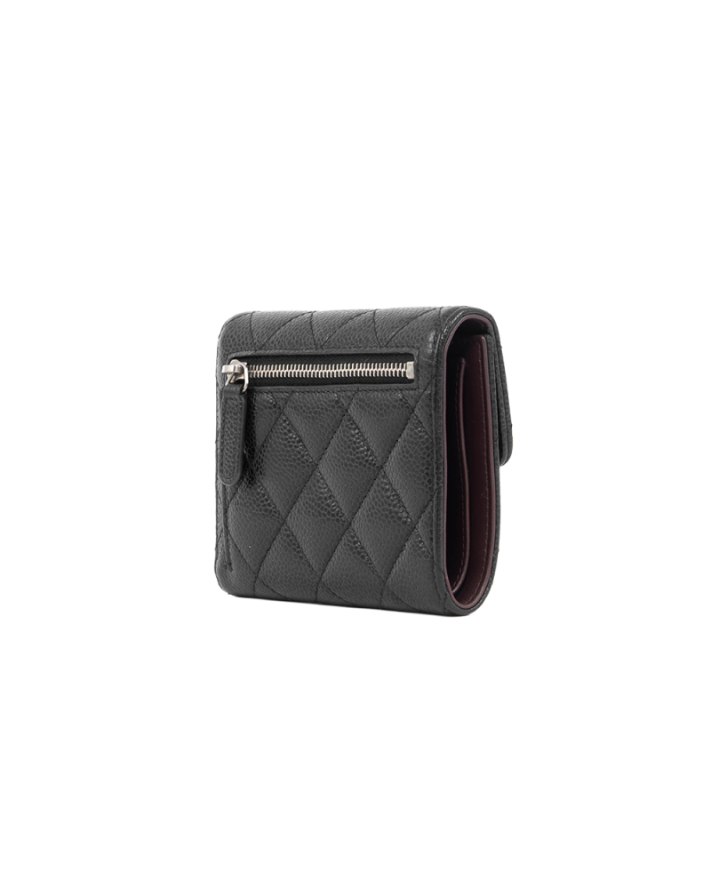 CHANEL TRI FOLD WALLET SHORT BLACK CAVIAR SHW 26625532 5387