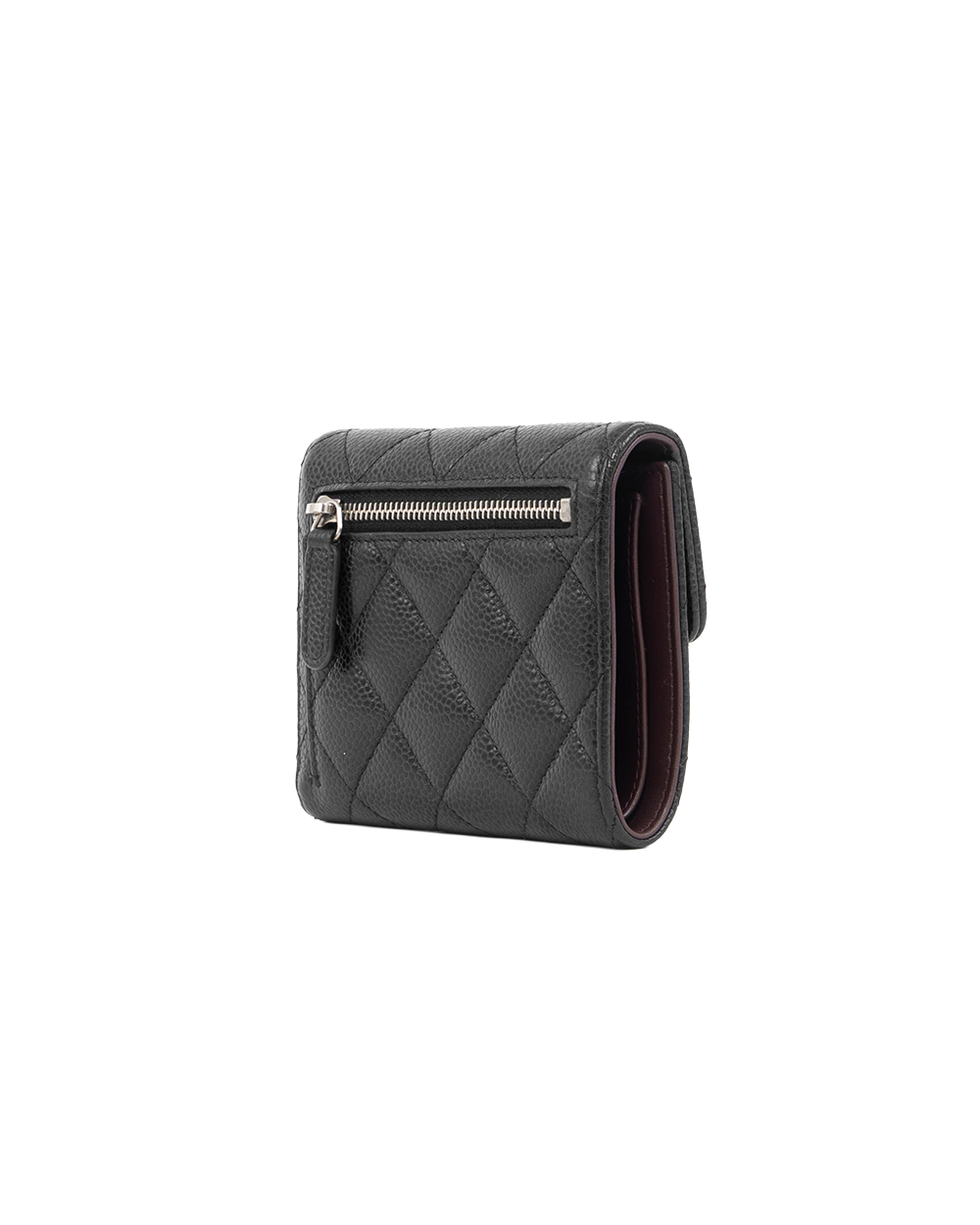 CHANEL TRI FOLD WALLET SHORT BLACK CAVIAR SHW 26625532 5387