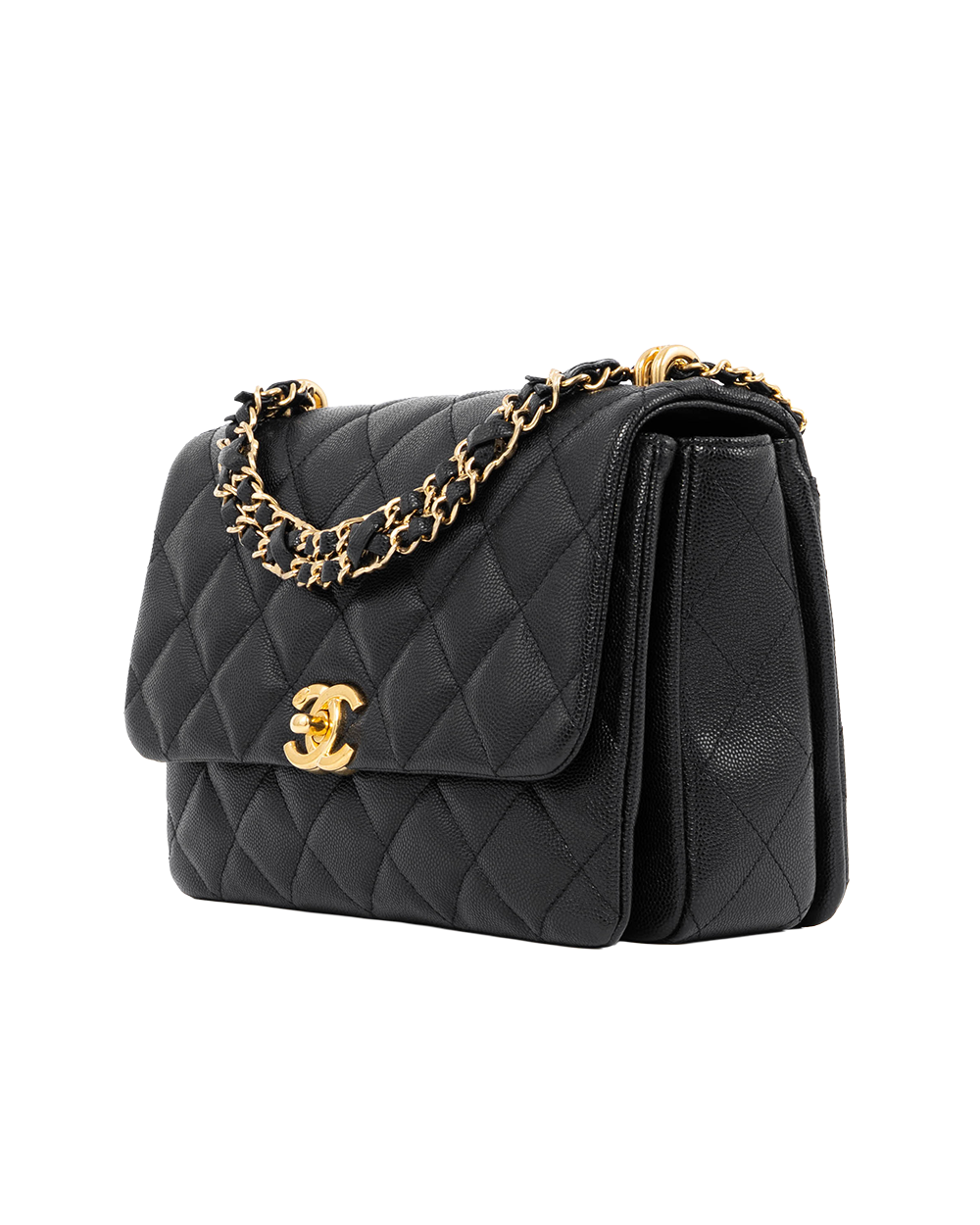 CHANEL TURNLOCK FLAP 9 BLACK CAVIER GHW UEP722J3 4067
