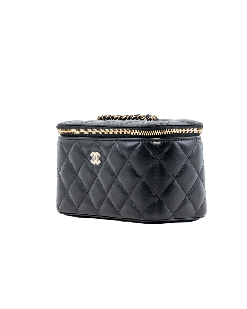 CHANEL VANITY BLACK LAMB GHW 30816384 0531