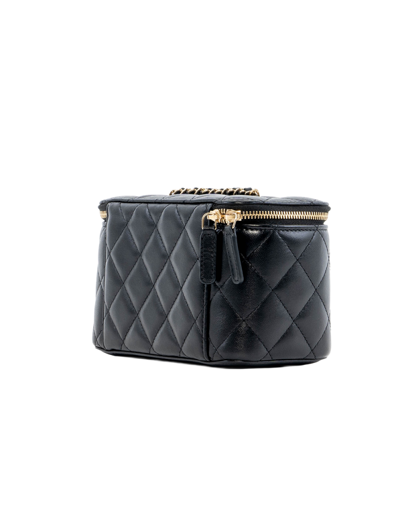 CHANEL VANITY BLACK LAMB GHW 30816384 0532