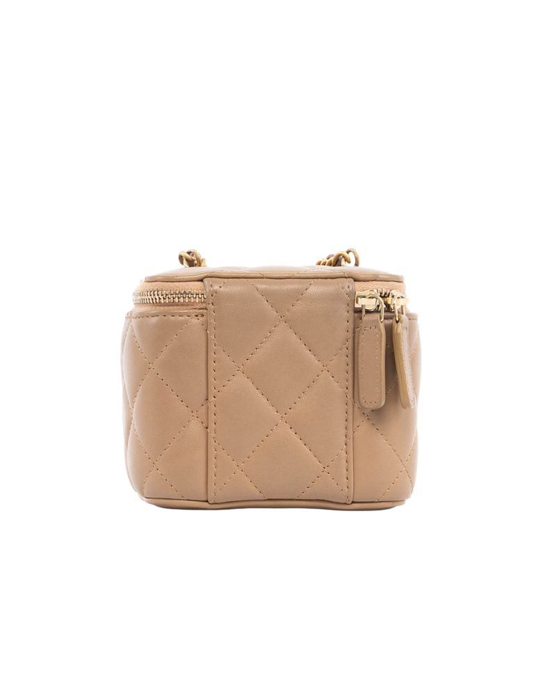 CHANEL VANITY BOX MINI BEIGE LAMB GHW JN236T87 5409