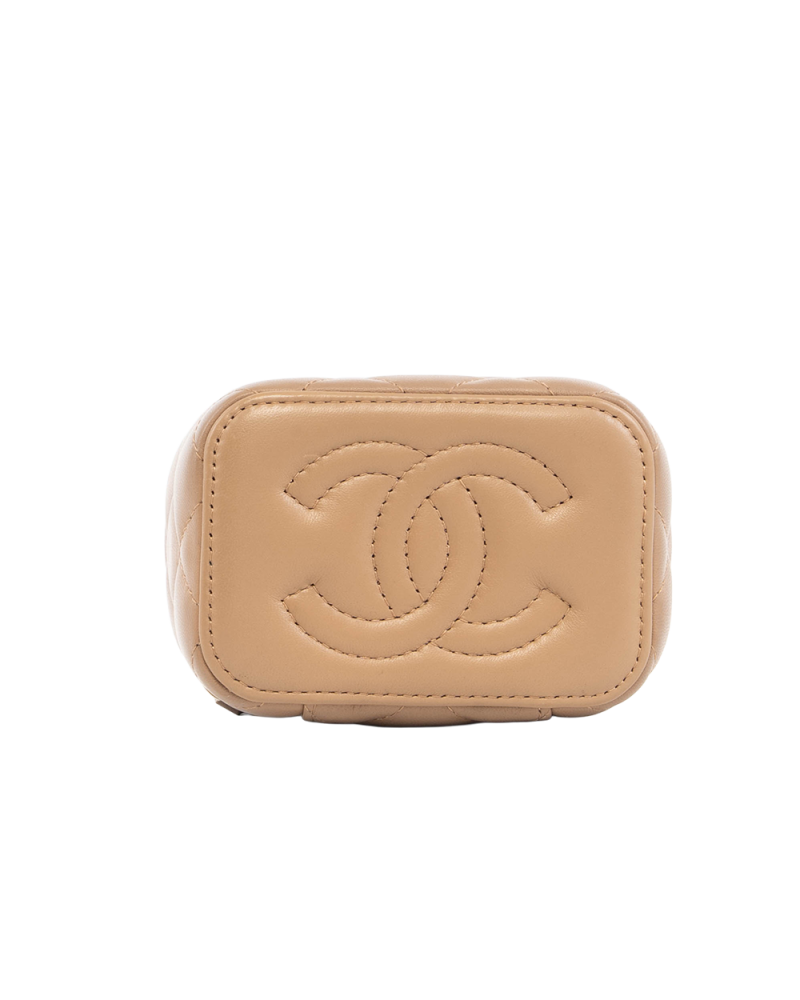 CHANEL VANITY BOX MINI BEIGE LAMB GHW JN236T87 5410
