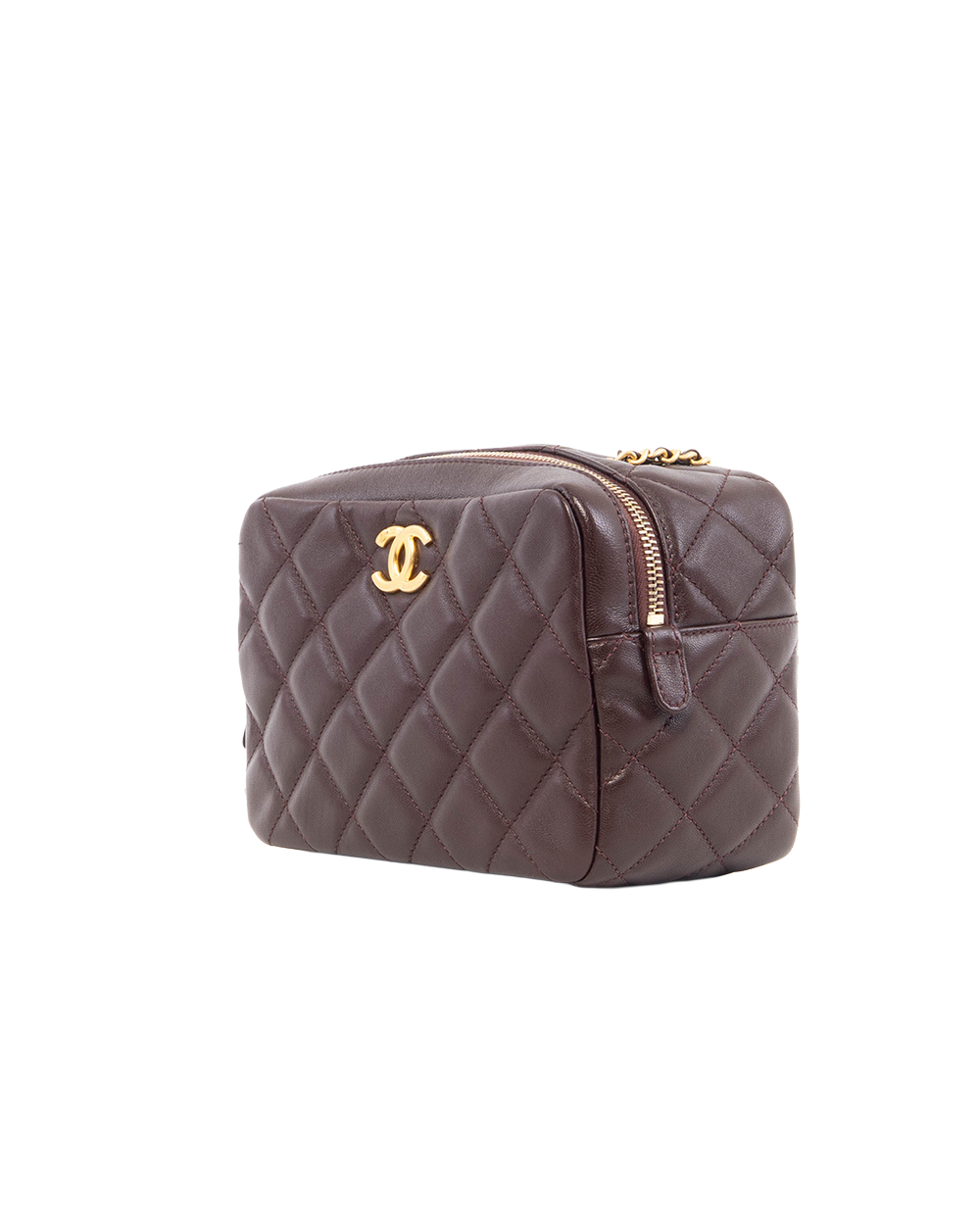 CHANEL WENGE WOOD BOWING BAG BURGANDY LAMB GHW A983A7T4 5328
