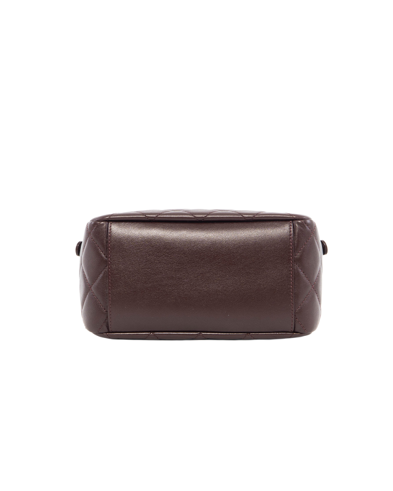 CHANEL WENGE WOOD BOWING BAG BURGANDY LAMB GHW A983A7T4 5331