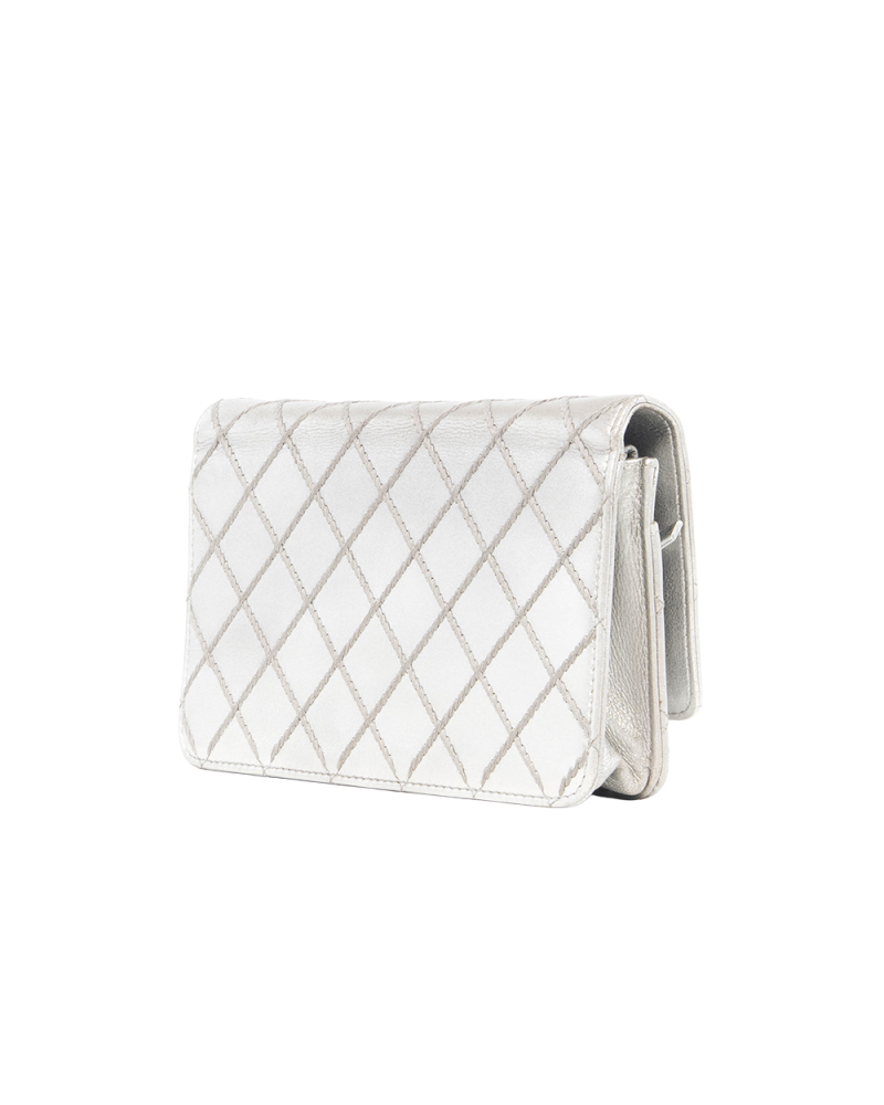 CHANEL WOC 7.5 SILVER CALF SHW 20603071 0104