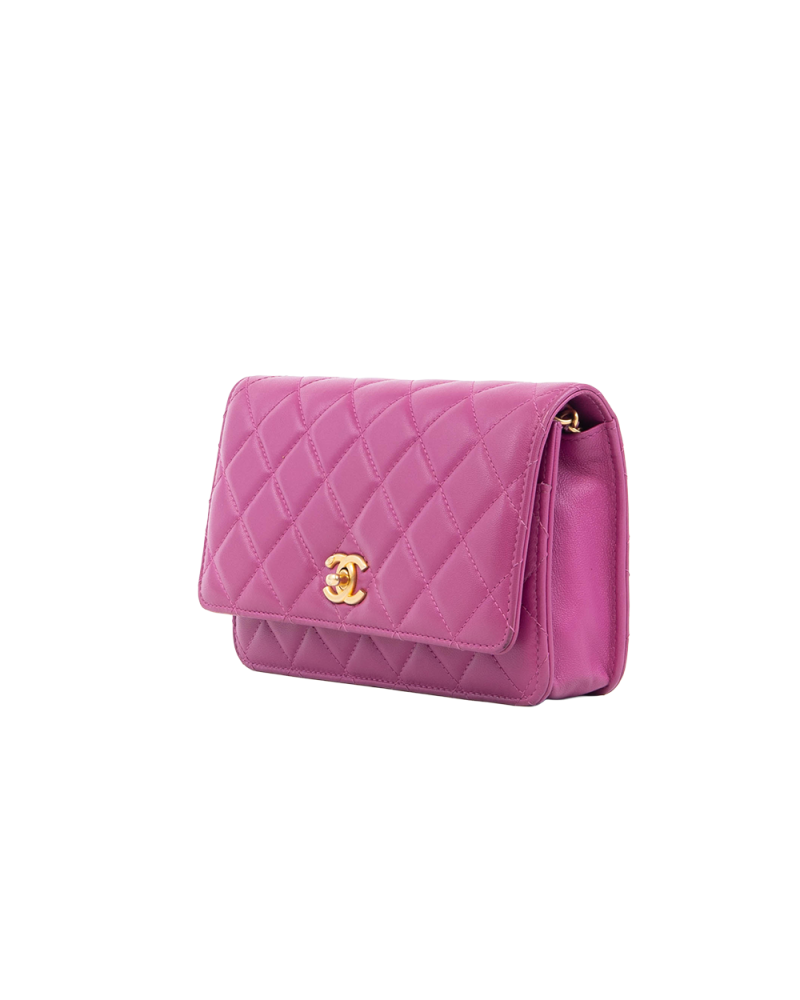 CHANEL WOC ADJUSTABLE CHAIN 7.5 PURPLE LAMB GHW 30807415 5391