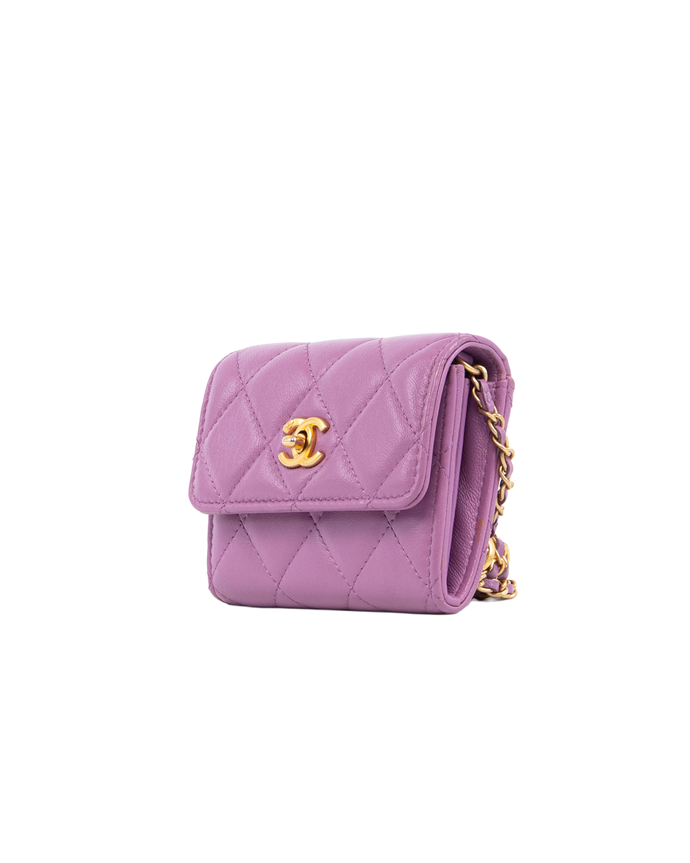 CHANEL WOC ADJUSTABLE CHAIN SHORT PURPLE CALF GHW 32027630 5423