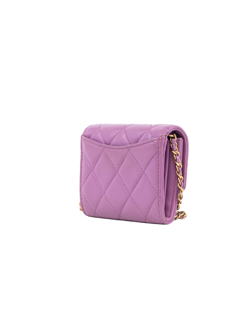 CHANEL WOC ADJUSTABLE CHAIN SHORT PURPLE CALF GHW 32027630 5424