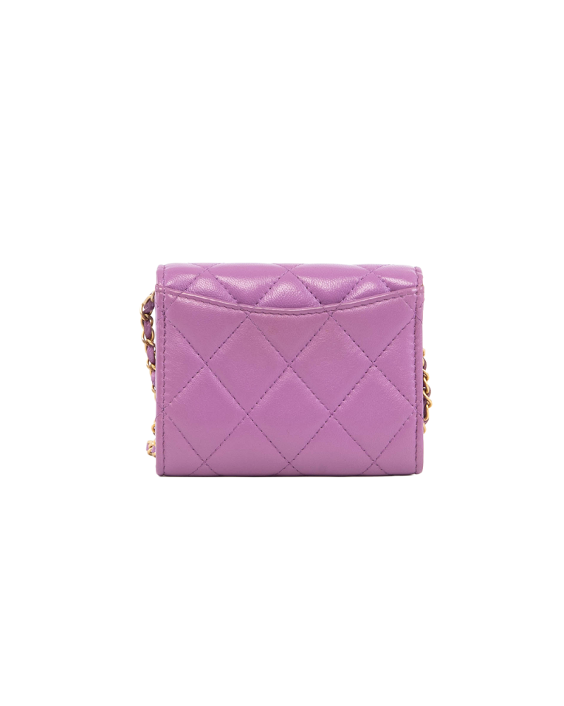 CHANEL WOC ADJUSTABLE CHAIN SHORT PURPLE CALF GHW 32027630 5425