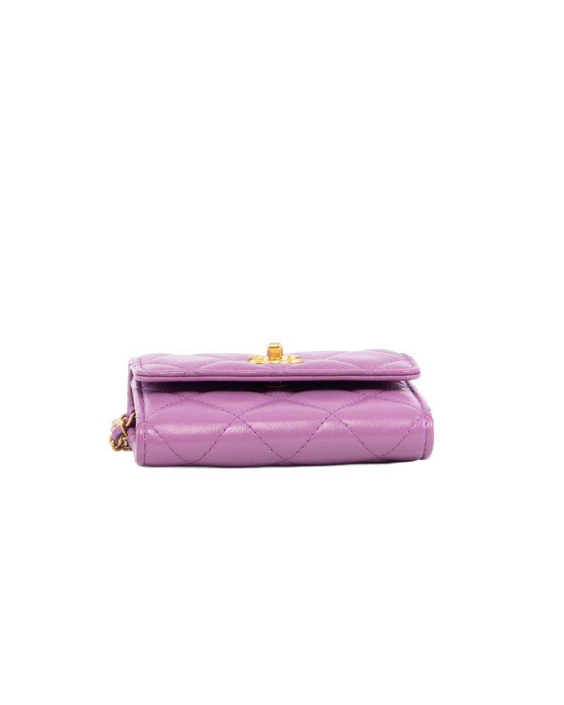 CHANEL WOC ADJUSTABLE CHAIN SHORT PURPLE CALF GHW 32027630 5426