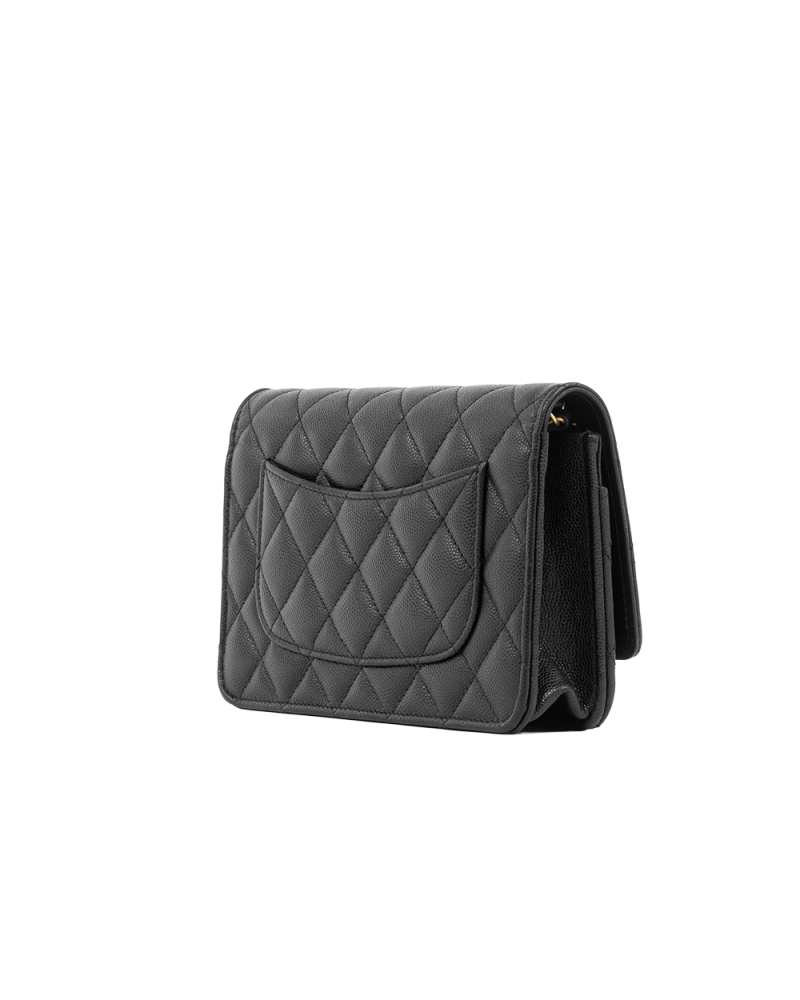 CHANEL WOC TURNLOCK CAMELIA CHAIN BLACK CAVIAR GHW N6P1E59C 5397