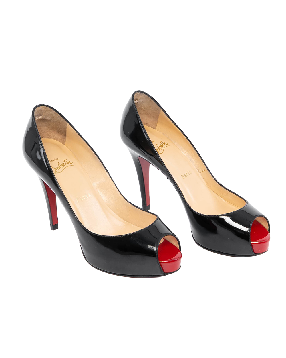 CHRISTIAN HIGH HEEL 37 BLACK PATENT 2220
