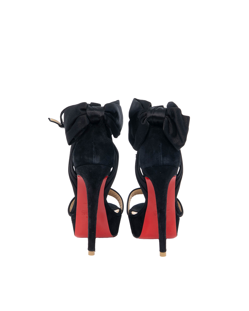 CHRISTIAN VAMPANODO SATIN SANDALS 37 BLACK SATIN 3162