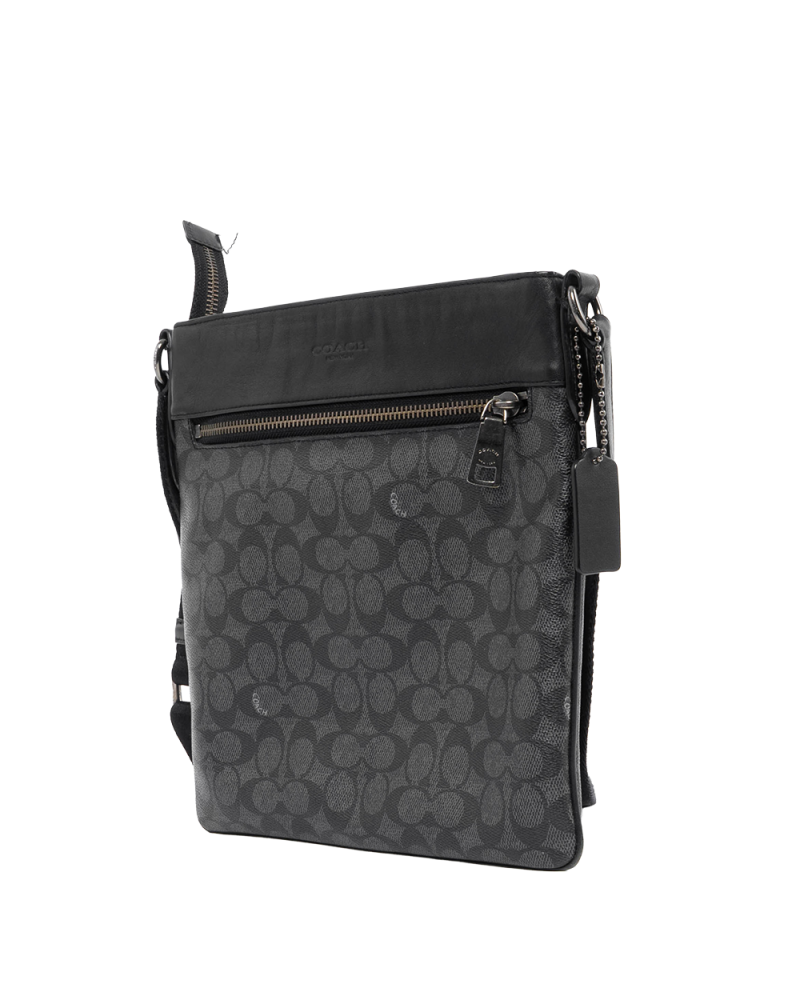 COACH MESSENGER BAG BLACK CANVAS SHW 4098