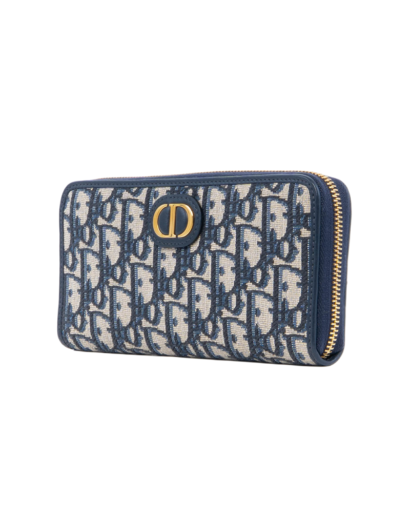 DIOR 30 MONTAIGNE VOYAGEUR LONG WHITE OBLIQUE JACQUARD GHW 4930