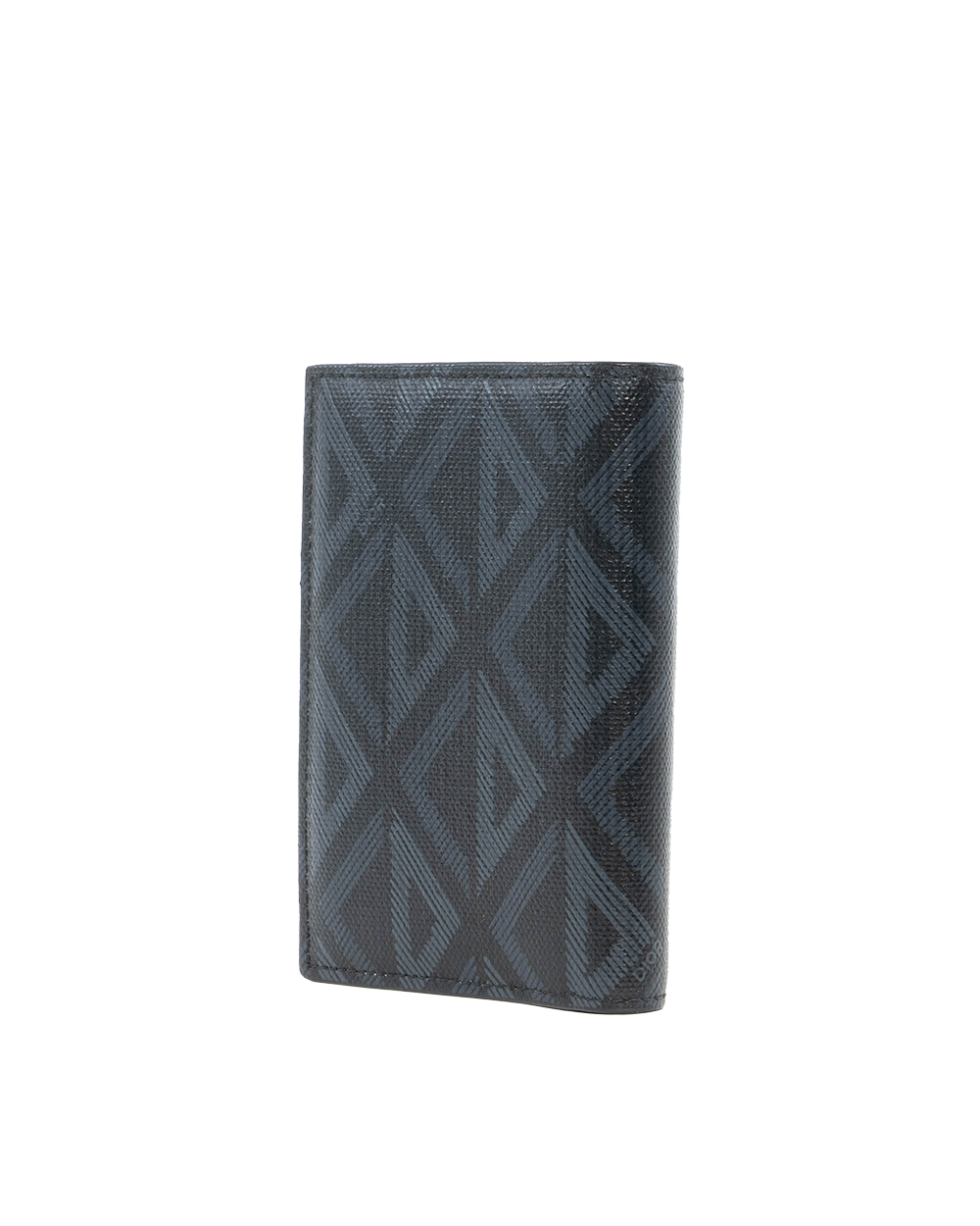 DIOR BI FOLD CARD HOLDER BLUE BLACK CANVAS SHW 12 BO 0213 4123