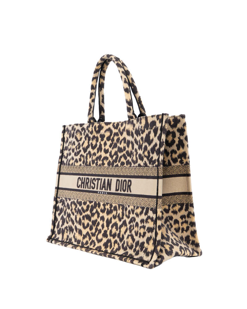 DIOR BOOK TOTE LARGE LEOPARD LEATHER 0121
