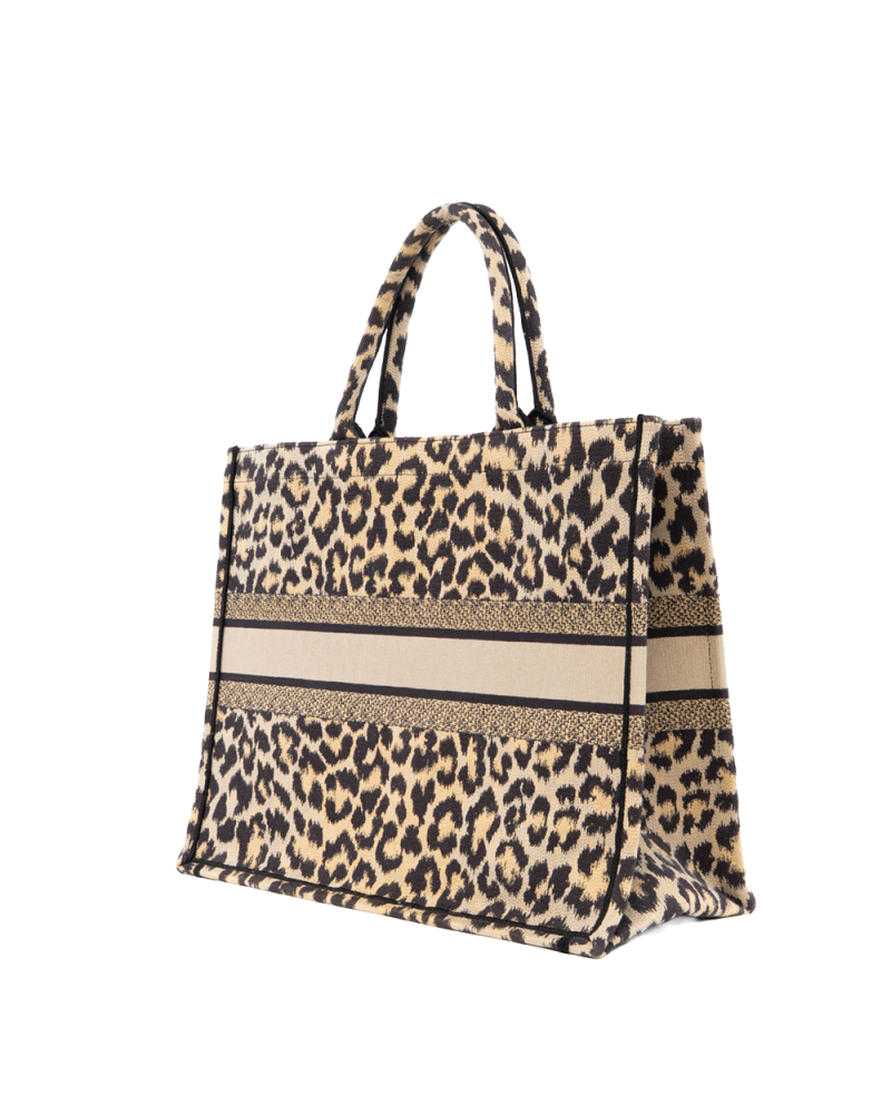 DIOR BOOK TOTE LARGE LEOPARD LEATHER 0122